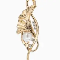 Брошь &laquo;Цветок&raquo; калла, жемчуг, цвет белый в золоте