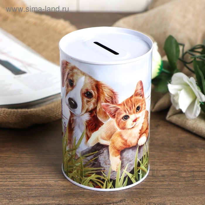 Копилка металл банка Копилка металл банка "Собаки и кошки" МИКС 12х8х8 см