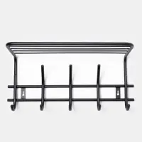 Вешалка настенная с полкой &laquo;Комфорт&raquo;, 5 крючков, чёрная