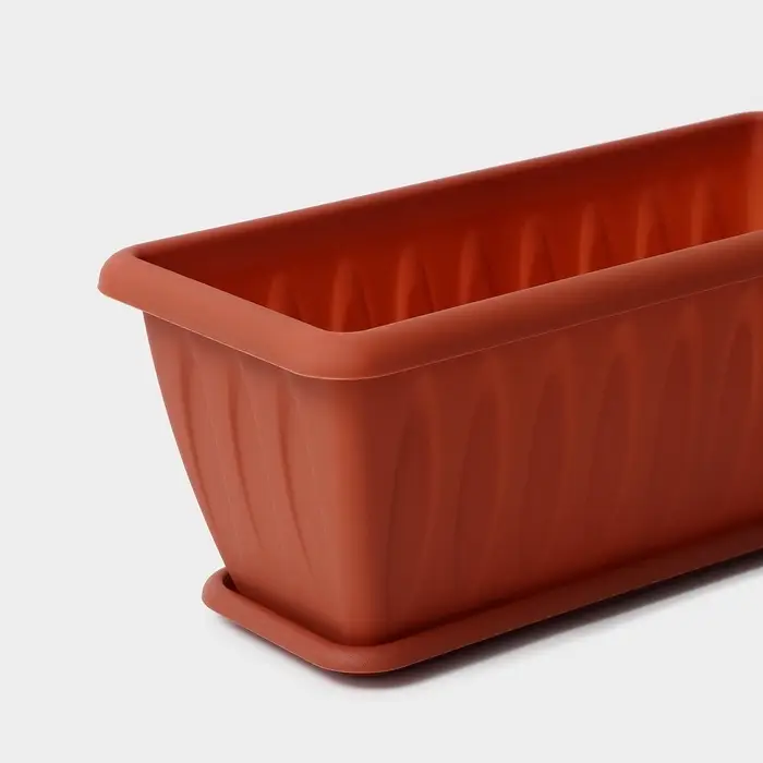 Ящик балконный для цветов &laquo;Фелиция&raquo;, 7 л, 40&times;18&times;16 см, пластиковый, цвет терракотовый