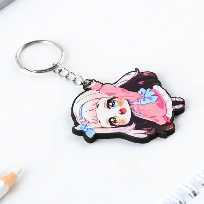 Брелок для ключей аниме «Девочка» деревянный