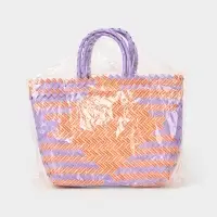 Сумка плетёная, 20&times;10&times;30 см, пластик, сиренево-жёлтая