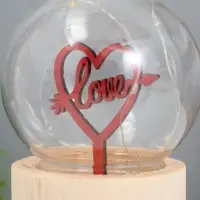 Фигурка световая RISALUX &laquo;Влюбленное сердце&raquo;, LED-ночник, 3&times;AG10, шар-8 см, 6.5&times;6.5&times;11.5 см