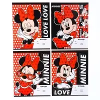 Тетрадь в линейку 18 листов, 4 вида МИКС, обложка мелованная бумага, &laquo;Минни Маус&raquo;