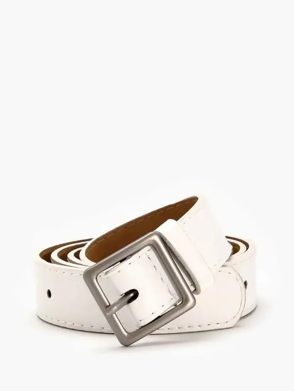 Ремень жен 05-01-02-01, Июнь2508, 3*0,3*110 см, без винта, пряж мат металл, 1 прокол, белый 109031 Ремень жен 05-01-02-01, Июнь2508, 3*0,3*110 см, без винта, пряж мат металл, 1 прокол, белый 109031