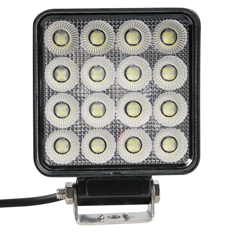 Фара светодиод. квадратная, 64LED, ближний свет, 64Вт, 108х108х50мм, 12/24В, PRO