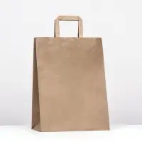 Пакет бумажный, плоская ручка крафт 26&times;15&times;35 см, 90 г/м&sup2;