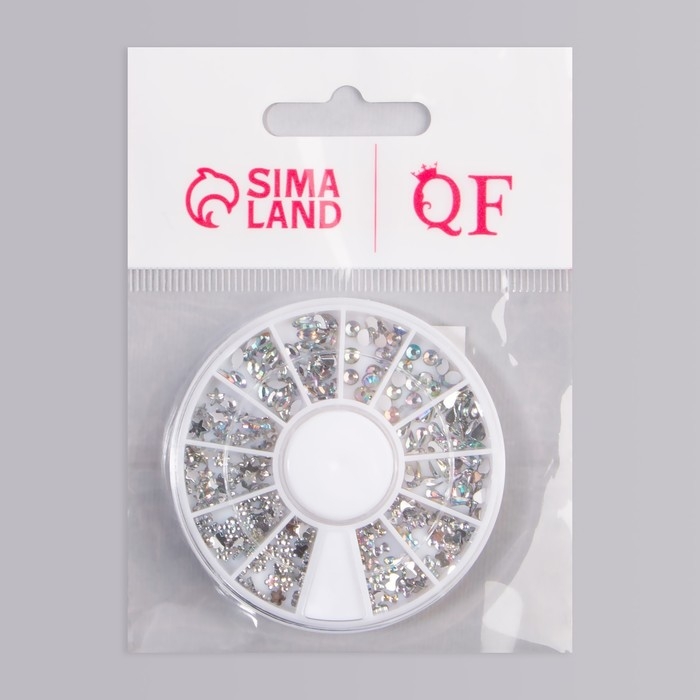 Стразы фигурные для декора «Ассорти», цвет серебристый Стразы фигурные для декора «Ассорти», цвет серебристый