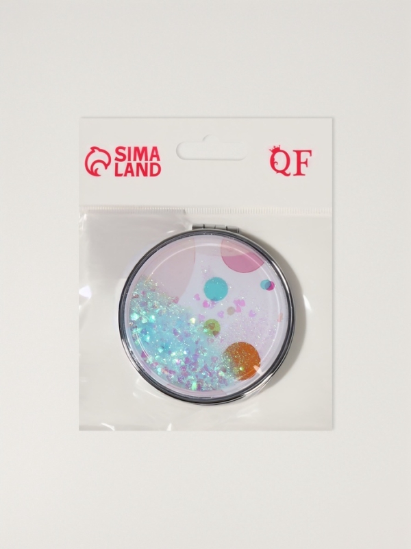 Зеркало складное «Круги», d = 7,2 см, с увеличением, цвет МИКС