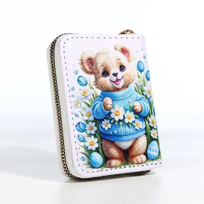 Кошелёк на молнии &laquo;Мишка&raquo;, детский, с принтом, белый