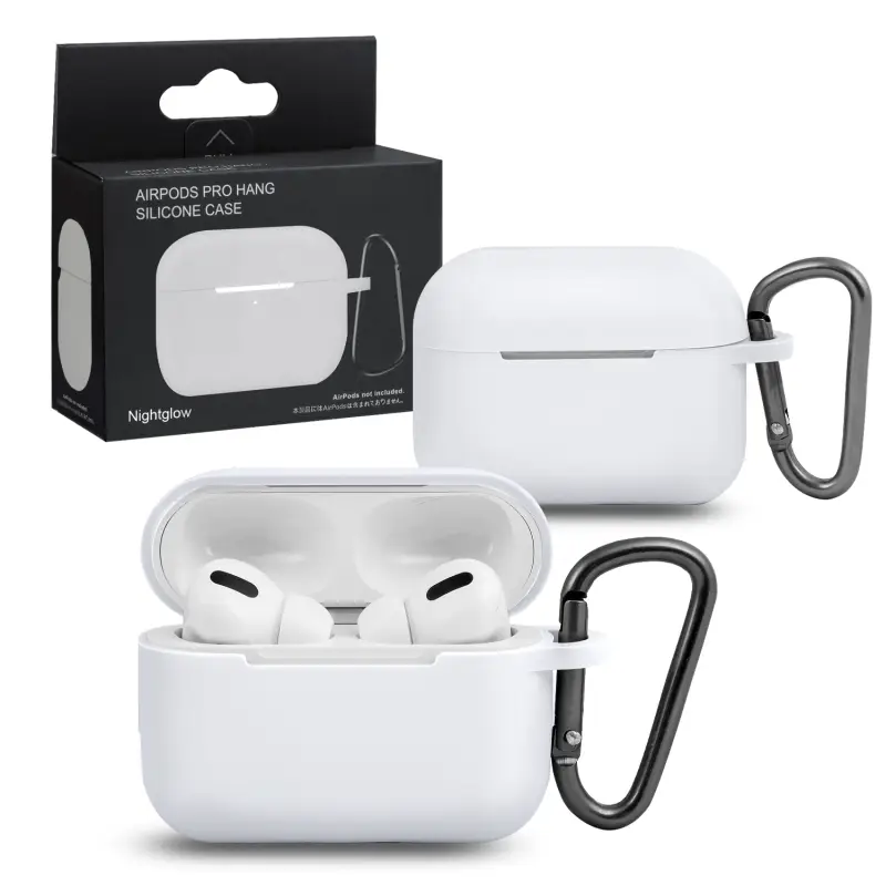 Чехол APods Pro Hang Silicon Сase с карабином SL white Чехол APods Pro Hang Silicon Сase с карабином SL white