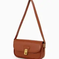 Сумка женская багет TEXTURA на молнии, 21&times;6&times;11 см, коричневая