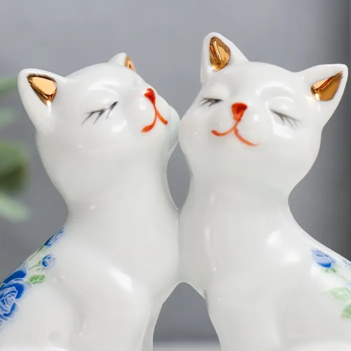 Фигурка керамика &laquo;2 котёнка в цветочек&raquo;, 9.5&times;4.5&times;10.6 см