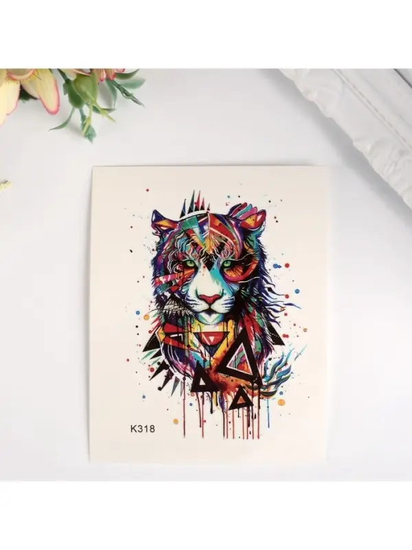 Переводная тату на тело цветная «Тигр», 10×8 см Переводная тату на тело цветная «Тигр», 10×8 см