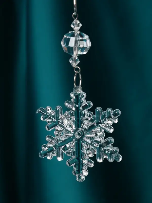 Украшение ёлочное "Льдинка" снежинка, 10х4,5 см, прозрачный