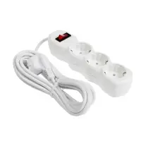 Удлинитель Luazon Lighting ECO, 3 розетки, 4.5 м, 16 А, 3500 Вт, ПВС 3&times;1 мм2, с заземлением, с выключателем