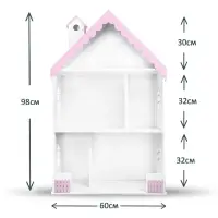 Кукольный домик «Вероника», цвет бело-розовый, 98х60х30 см Кукольный домик «Вероника», цвет бело-розовый, 98х60х30 см