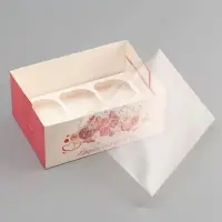 Коробка для 6 капкейков с прозрачной крышкой, &laquo;Сладких моментов&raquo;, 23&times;16&times;10 см