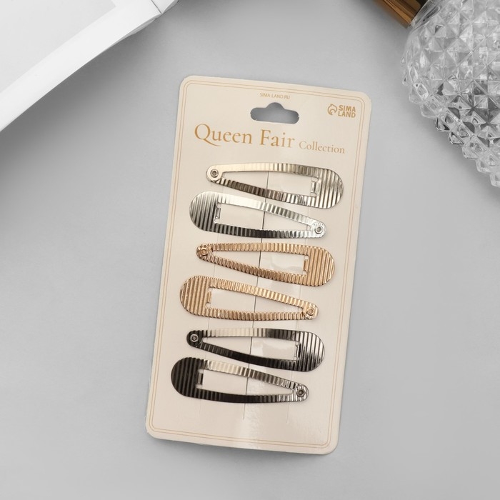 Невидимка для волос  Невидимка для волос "Ажурная" (набор 6 шт) 5 см