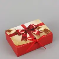 Коробка подарочная самосборная &laquo;Классика&raquo;, 16.5&times;12&times;5 см, с лентой