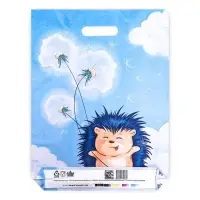 Пакет &laquo;Ежик с одуванчиком&raquo;, полиэтиленовый с вырубной ручкой, 30&times;40 см, 60 мкм