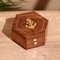 Шкатулка &laquo;Якорь&raquo;, 8.5&times;7.5&times;3.5 см, дерево шишам