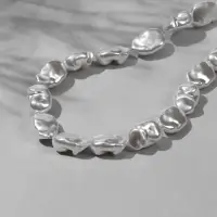 Бусины пластиковые на нити &laquo;Жемчуг&raquo;, 15&times;10 мм, набор 80 шт., цвет белый