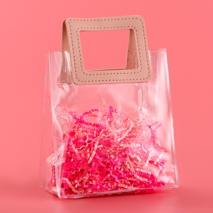 Пакет подарочный из ПВХ, розовый, 17 х 15 х 8 см Пакет подарочный из ПВХ, розовый, 17 х 15 х 8 см