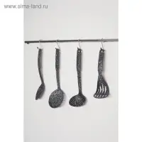 Ложка гарнирная Доляна &laquo;Мрамор&raquo;, 30.5 см, чёрная