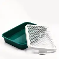 Туалет для кошек &laquo;Белла мини&raquo;, 35&times;26&times;6 см, с сеткой, пластик, зелёный