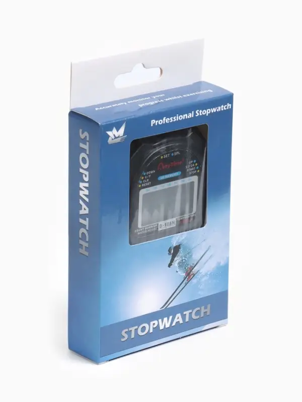 Секундомер, 8.2&times;6.5&times;2 см, 60 отсечек, обратный отсчёт, часы, календарь