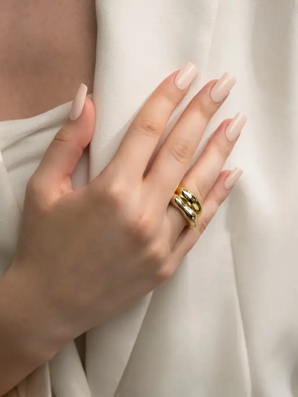 Кольцо пластик &laquo;Стиль&raquo;, набор 2 шт. размер 17, цвет золото
