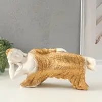 Копилка для денег &laquo;Спящий Будда&raquo;, гипс, белый с золотом, 17&times;36&times;15 см