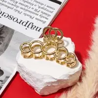 Крабик для волос &laquo;Либерти&raquo;, кольца, 7.5 см, золотистый