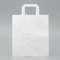 Пакет крафт без печати, белый, плоская ручка 24&times;14&times;24 см