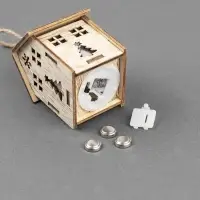 Ёлочная игрушка &laquo;Домик с ёлкой&raquo;, 7&times;5&times;5 см, 1 LED, от батареек, свечение тёплое белое