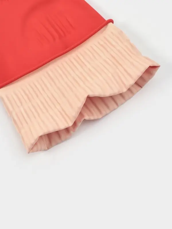 Перчатки хозяйственные Доляна, размер M, 38 см, длинные манжеты, латексные, красные