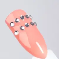 Стразы для декора, на клеевой основе, 7.5&times;15 см, d=2 мм, цвет серебристый
