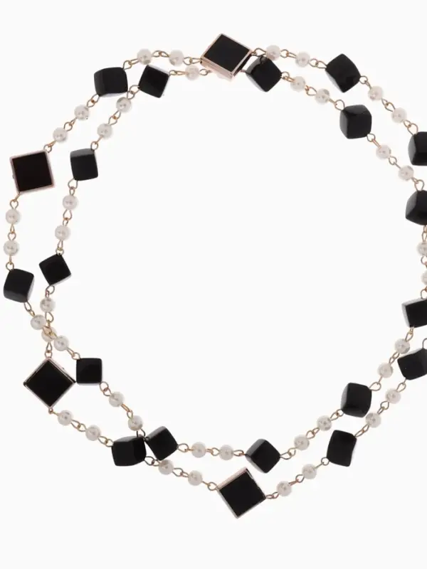 Бусы с жемчугом &laquo;Галантность&raquo;, 90-110 см, чёрно-белые в золоте