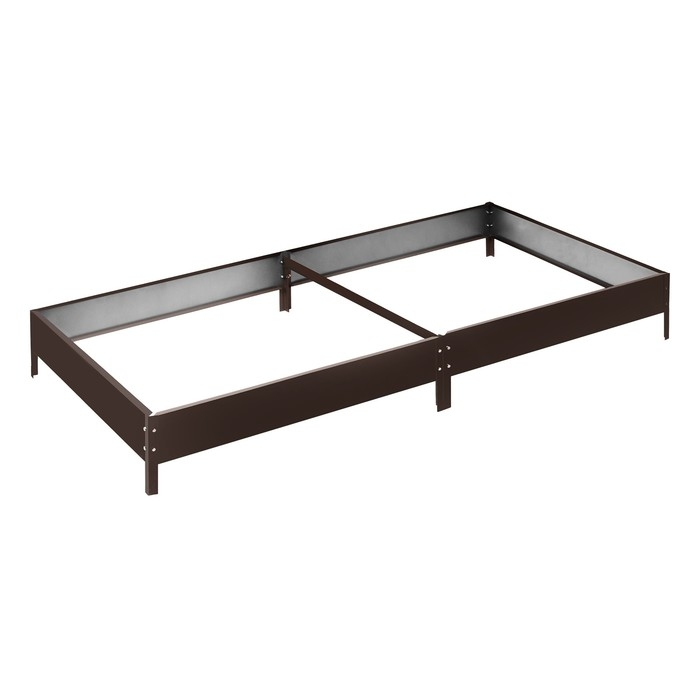 Грядка оцинкованная, компакт, 200 × 100 × 15 см, коричневая, Greengo