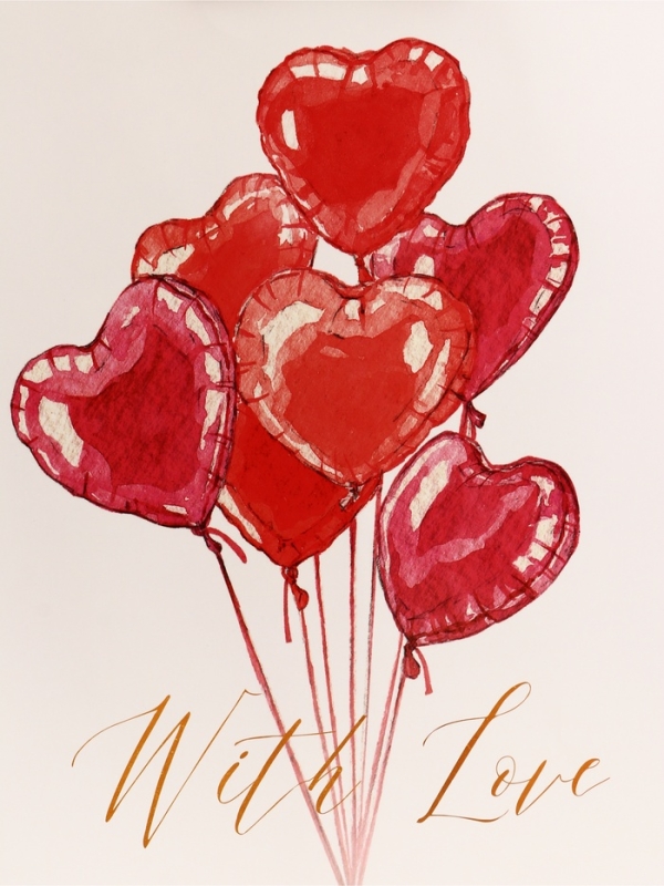 Пакет подарочный вертикальный "With Love", 26 × 32 × 12 см