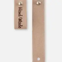 Бирка с кнопкой Hand made, 8&times;1.5 см, 10 шт., бежевая
