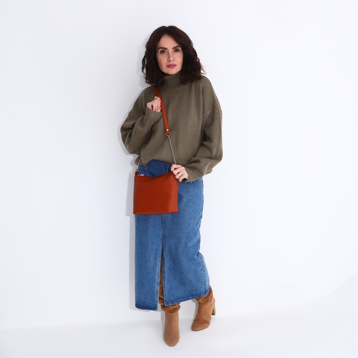 Сумка кросс-боди на молнии, цвет рыжий Сумка кросс-боди на молнии, цвет рыжий