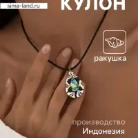 Кулон &laquo;Капля&raquo;, ракушка, чёрно-белый