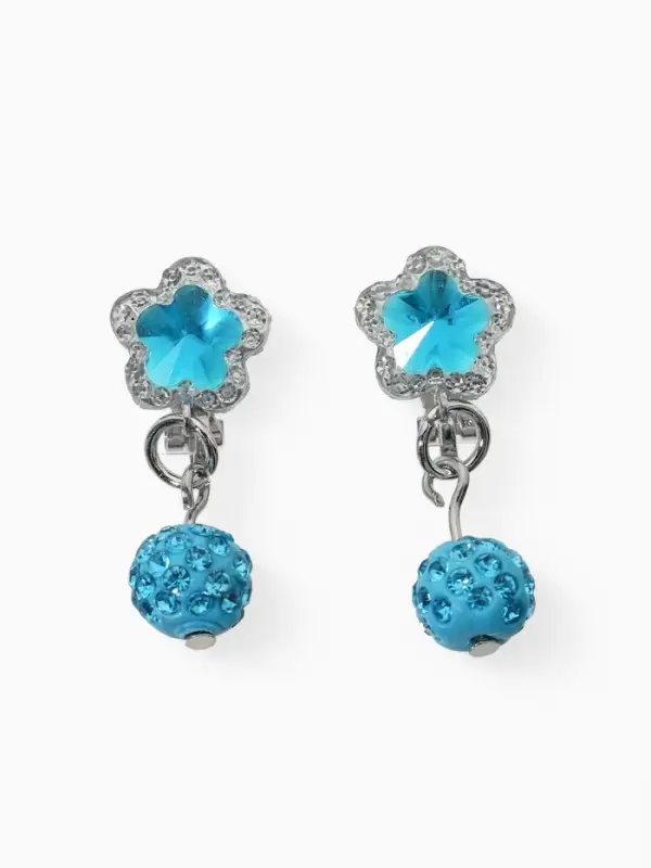 Серьги клипсы детские &laquo;Выбражулька. Шамбала и звездой кристалл&raquo;, голубые