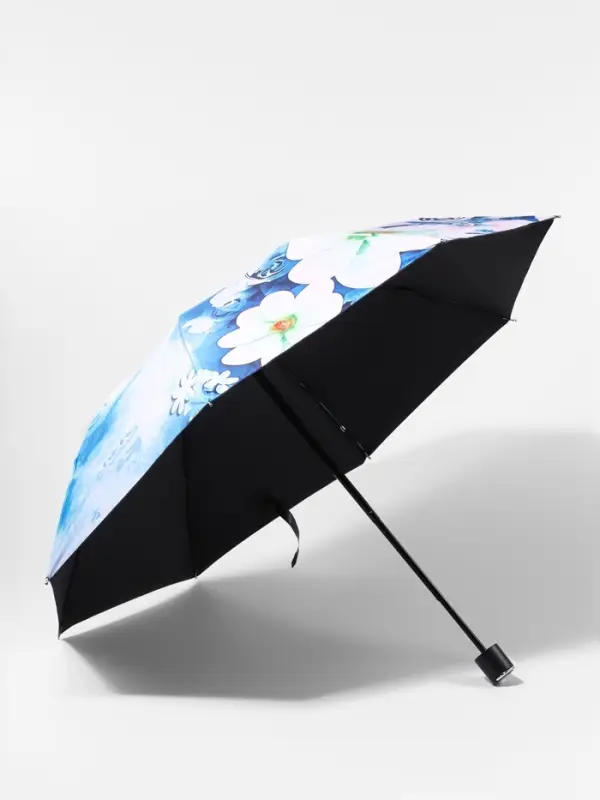 Зонт механический &laquo;Воздушные цветы&raquo;, эпонж, 4 сложения, 8 спиц, R=48/55 см, d=96 см, МИКС