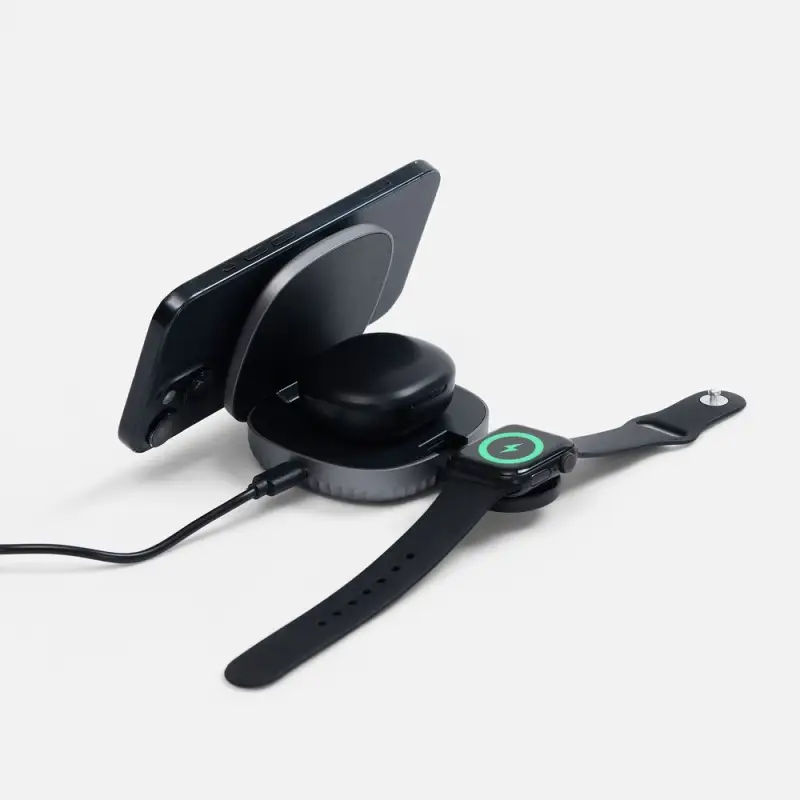 Складная станция беспроводной зарядки flowPad, серая Складная станция беспроводной зарядки flowPad, серая