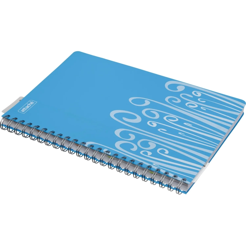 Бизнес-тетрадь А4,140 л,пласт обл, с разд,спир,ATTACHE FANTASY,голуб