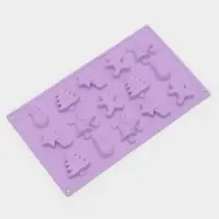 Форма для конфет и шоколада новогодняя Доляна &laquo;Ёлочки - иголочки&raquo;, силикон, 30&times;17.3&times;1.3 см, 15 ячеек, сиреневая