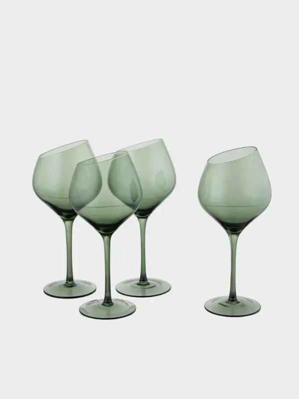 Набор бокалов для вина "Иллюзия" 540 мл, 4 шт, р-р 1й шт 10х24 см, зеленые